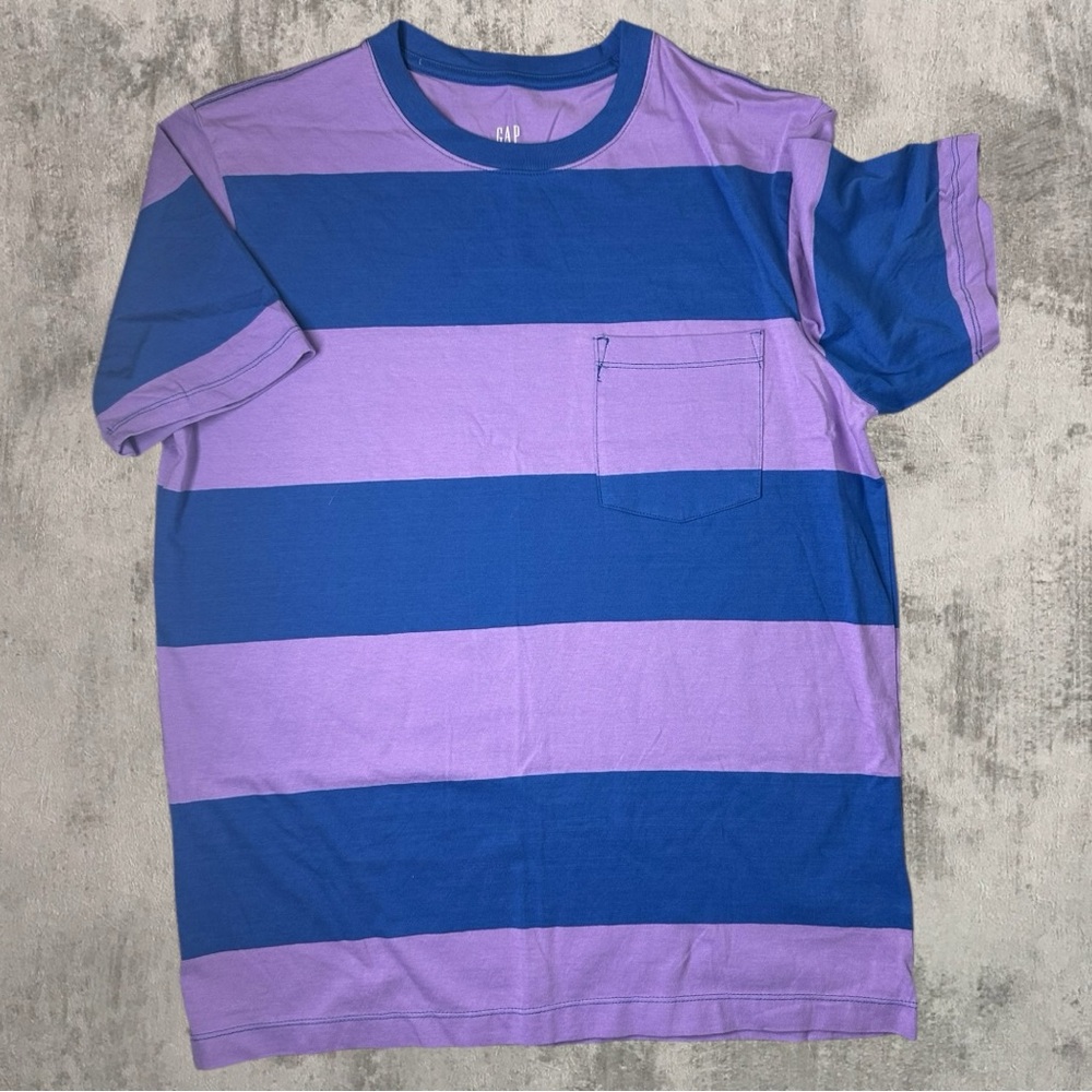 NWOT GAP Blue/Purple Stripe Pocket Tee
